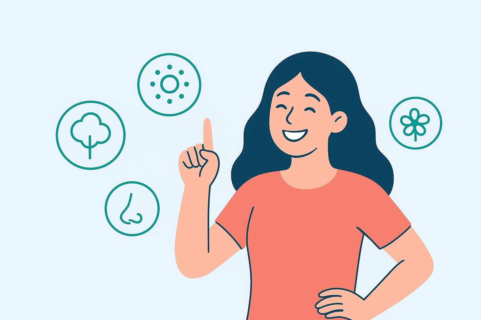 Person checking their skin with a magnifying glass